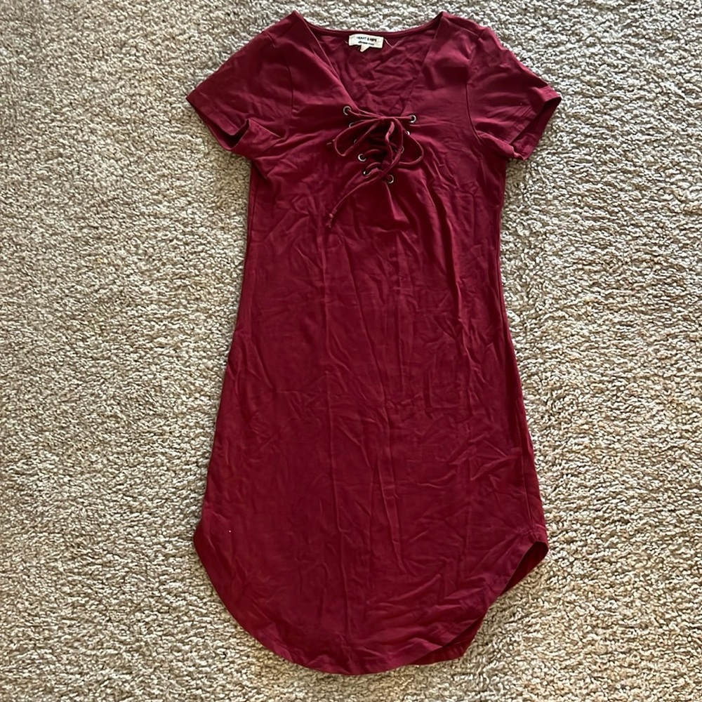 Burgundy mini dress